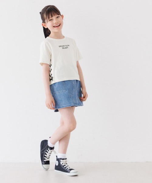 coca（coca）（コカ）の「キッズ　サイドレースアップトップス（Tシャツ/カットソー・キッズ・ブラック/アイボリー・120/130/140/150）」の8枚目の写真