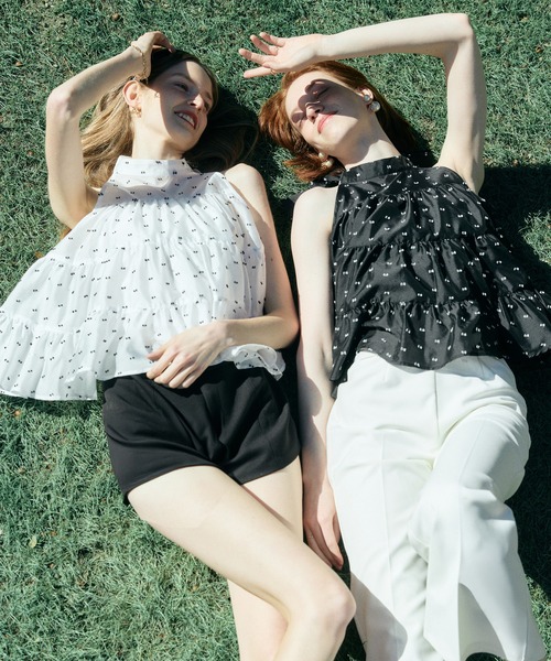 EIMY ISTOIRE（エイミーイストワール）の「CAMILLE DOT JACQUARD TOP（その他トップス・レディース・ホワイト/ブラック・F）」の11枚目の写真