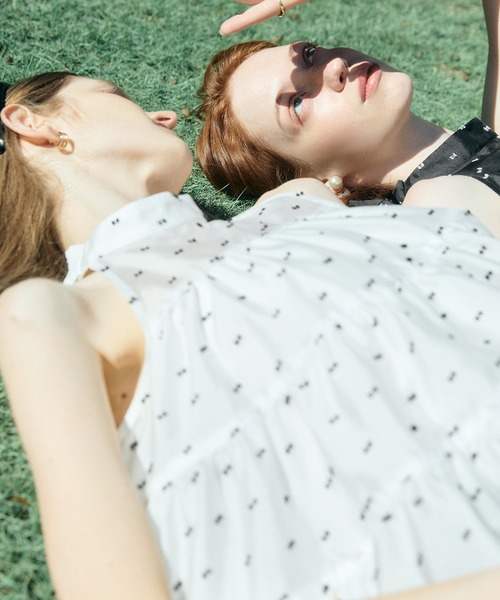 EIMY ISTOIRE（エイミーイストワール）の「CAMILLE DOT JACQUARD TOP（その他トップス・レディース・ホワイト/ブラック・F）」の14枚目の写真