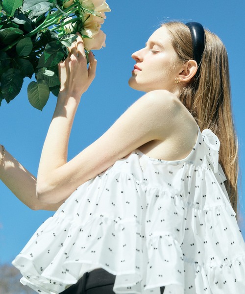 EIMY ISTOIRE（エイミーイストワール）の「CAMILLE DOT JACQUARD TOP（その他トップス・レディース・ホワイト/ブラック・F）」の16枚目の写真