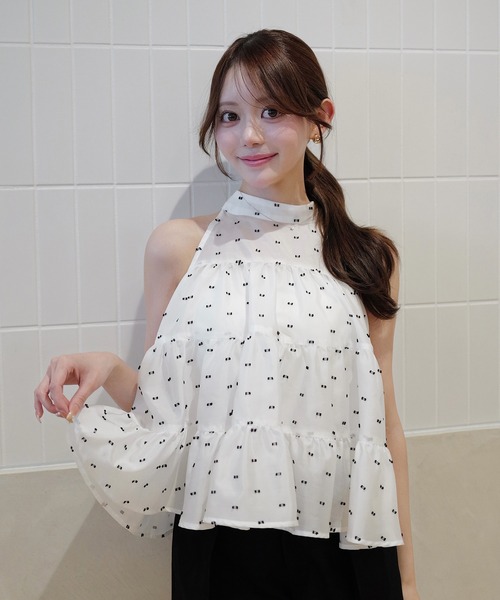 CAMILLE DOT JACQUARD TOP（その他トップス）｜EIMY ISTOIRE（エイミー