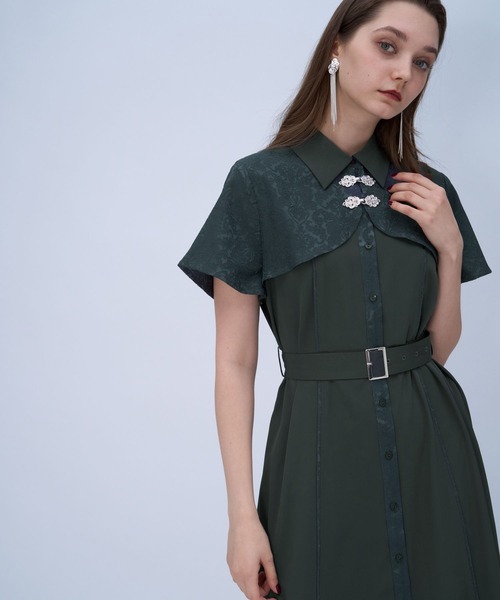 HARE(ハレ)の「ジャガードチャイナボレロワンピース(HARE)(ワンピース・レディース・グリーン/ブラック/ネイビー/ブラック系その他/パープル・FREE)」の17枚目の写真