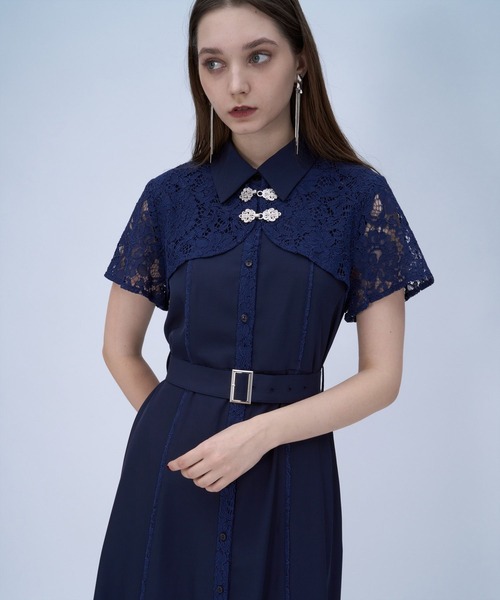 HARE(ハレ)の「ジャガードチャイナボレロワンピース(HARE)(ワンピース・レディース・グリーン/ブラック/ネイビー/ブラック系その他/パープル・FREE)」の19枚目の写真