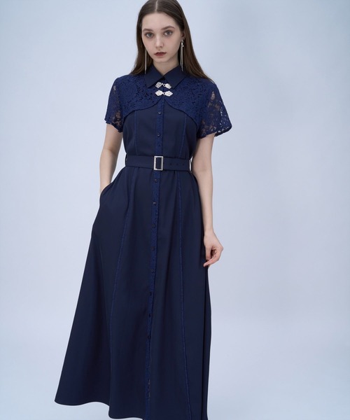 HARE(ハレ)の「ジャガードチャイナボレロワンピース(HARE)(ワンピース・レディース・グリーン/ブラック/ネイビー/ブラック系その他/パープル・FREE)」の20枚目の写真