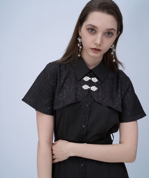 HARE(ハレ)の「ジャガードチャイナボレロワンピース(HARE)(ワンピース・レディース・グリーン/ブラック/ネイビー/ブラック系その他/パープル・FREE)」の13枚目の写真