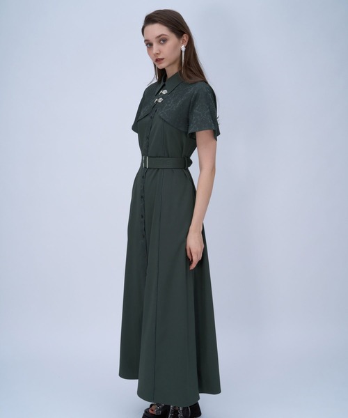 HARE(ハレ)の「ジャガードチャイナボレロワンピース(HARE)(ワンピース・レディース・グリーン/ブラック/ネイビー/ブラック系その他/パープル・FREE)」の15枚目の写真