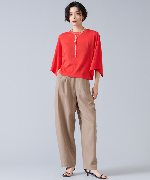 Liesse（リエス）の「クロップドワイドニット（ニット/セーター・レディース・ブラック/レッド/ブラウン・FREE）」の4枚目の写真