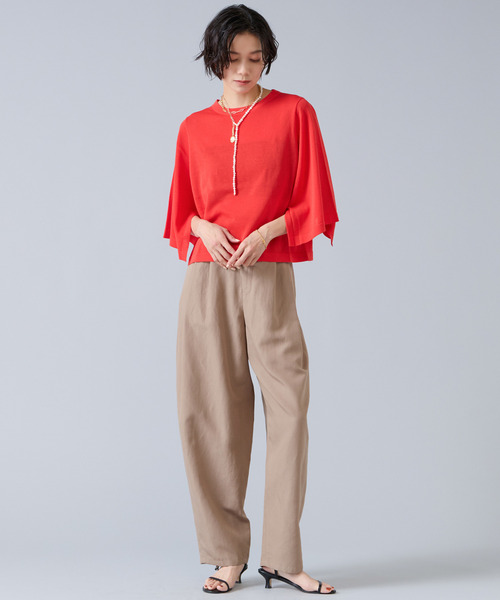 Liesse（リエス）の「クロップドワイドニット（ニット/セーター・レディース・ブラック/レッド/ブラウン・FREE）」の5枚目の写真