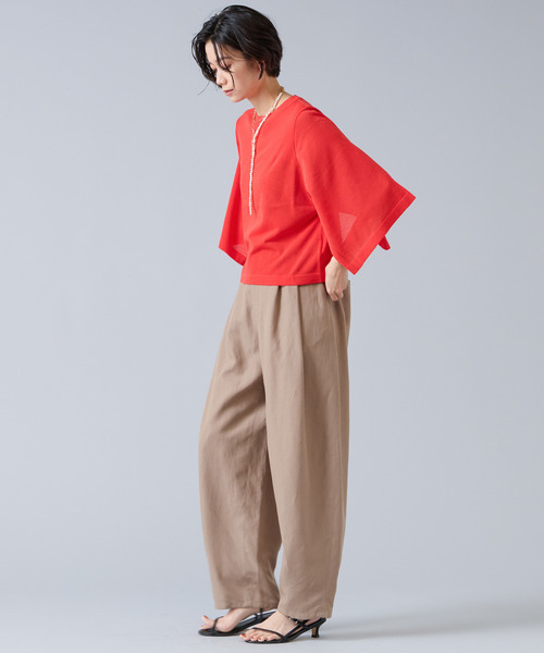 Liesse（リエス）の「クロップドワイドニット（ニット/セーター・レディース・ブラック/レッド/ブラウン・FREE）」の6枚目の写真