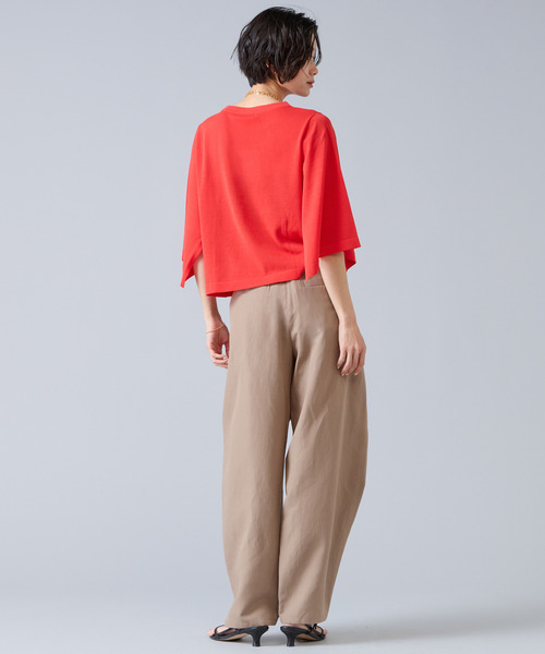 Liesse（リエス）の「クロップドワイドニット（ニット/セーター・レディース・ブラック/レッド/ブラウン・FREE）」の8枚目の写真