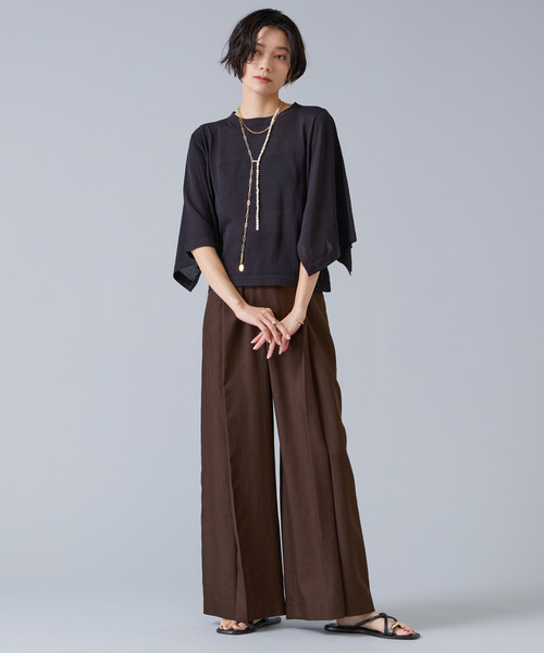 Liesse（リエス）の「クロップドワイドニット（ニット/セーター・レディース・ブラック/レッド/ブラウン・FREE）」の12枚目の写真