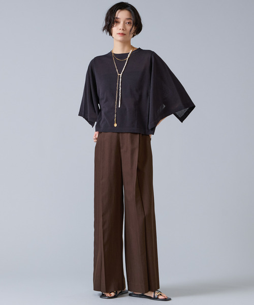 Liesse（リエス）の「クロップドワイドニット（ニット/セーター・レディース・ブラック/レッド/ブラウン・FREE）」の13枚目の写真