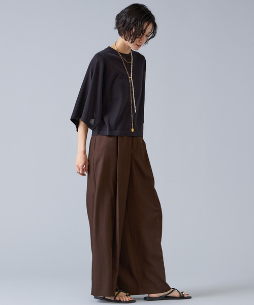 Liesse（リエス）の「クロップドワイドニット（ニット/セーター・レディース・ブラック/レッド/ブラウン・FREE）」の14枚目の写真