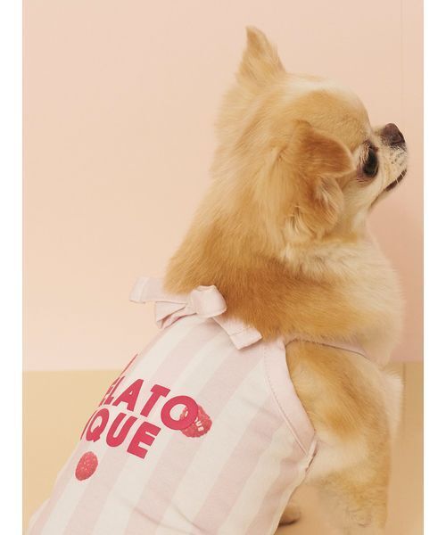 gelato pique（ジェラートピケ）の「【CAT&DOG】【接触冷感】 ストライプ柄Coolingプルオーバー（ペットウェア・レディース・ブルー/グリーン/ピンク/イエロー・S/M/L）」の9枚目の写真
