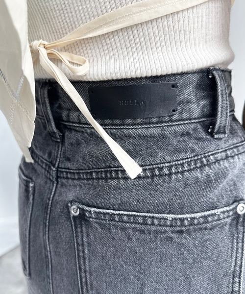 EDIT. FOR LULU（エディットフォールル）の「【Hella/ヘラ】side hem slit denim（スラックス・レディース・ブルー系その他/ブラック・40/38/36）」の3枚目の写真