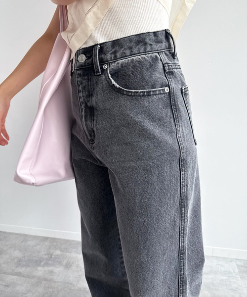 EDIT. FOR LULU（エディットフォールル）の「【Hella/ヘラ】side hem slit denim（スラックス・レディース・ブルー系その他/ブラック・40/38/36）」の4枚目の写真