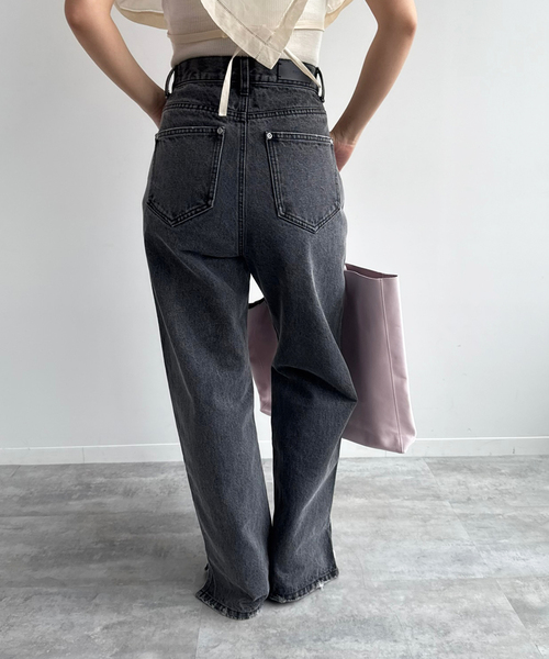 EDIT. FOR LULU（エディットフォールル）の「【Hella/ヘラ】side hem slit denim（スラックス・レディース・ブルー系その他/ブラック・40/38/36）」の5枚目の写真