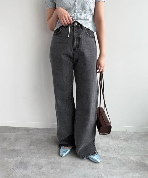 EDIT. FOR LULU（エディットフォールル）の「【Hella/ヘラ】side hem slit denim（スラックス・レディース・ブルー系その他/ブラック・40/38/36）」の7枚目の写真