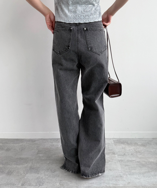 EDIT. FOR LULU（エディットフォールル）の「【Hella/ヘラ】side hem slit denim（スラックス・レディース・ブルー系その他/ブラック・40/38/36）」の9枚目の写真