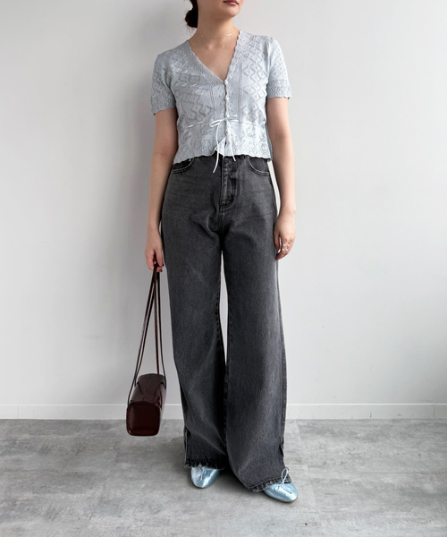 EDIT. FOR LULU（エディットフォールル）の「【Hella/ヘラ】side hem slit denim（スラックス・レディース・ブルー系その他/ブラック・40/38/36）」の10枚目の写真