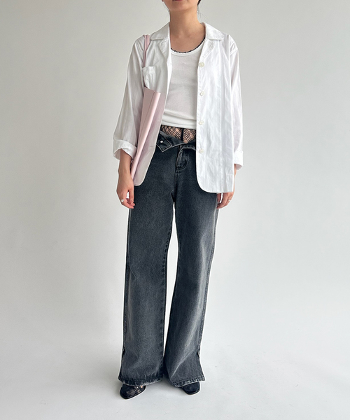 EDIT. FOR LULU（エディットフォールル）の「【Hella/ヘラ】side hem slit denim（スラックス・レディース・ブルー系その他/ブラック・40/38/36）」の12枚目の写真