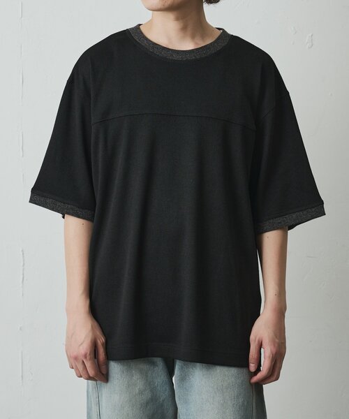 COLONY 2139（コロニートゥーワンスリーナイン）の「サマーニットソーバイカラー半袖TEE（Tシャツ/カットソー・メンズ・アイボリー/ブラック/グレイッシュベージュ・MEDIUM/LARGE）」の17枚目の写真