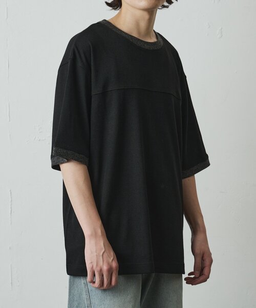 COLONY 2139（コロニートゥーワンスリーナイン）の「サマーニットソーバイカラー半袖TEE（Tシャツ/カットソー・メンズ・アイボリー/ブラック/グレイッシュベージュ・MEDIUM/LARGE）」の14枚目の写真