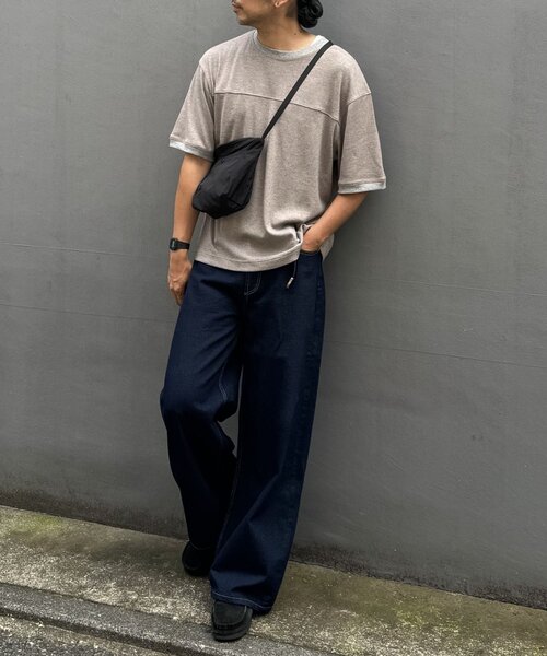 COLONY 2139（コロニートゥーワンスリーナイン）の「サマーニットソーバイカラー半袖TEE（Tシャツ/カットソー・メンズ・アイボリー/ブラック/グレイッシュベージュ・MEDIUM/LARGE）」の19枚目の写真