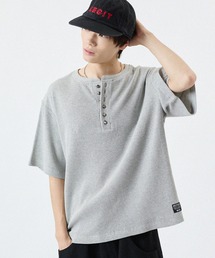 MSG（エムエスジー）の「シルバーボタンヘンリーネックサーマルワッフル半袖Tシャツ カットソー（Tシャツ/カットソー）」