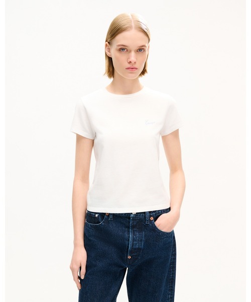KENZO（ケンゾー）の「'KENZO Signature' エンブロイダリー スモール フィット Tシャツ イン コットン（Tシャツ/カットソー・レディース・ホワイト系その他・MEDIUM/SMALL/X-SMALL）」の4枚目の写真