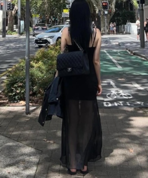 semplice(センプリチェ)の「シアー キャミソール ワンピース(ワンピース・レディース・ブラック/ベージュ・F)」の10枚目の写真