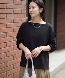 STYLE DELI | 綿100ボートオフショルトップス(Tシャツ/カットソー)