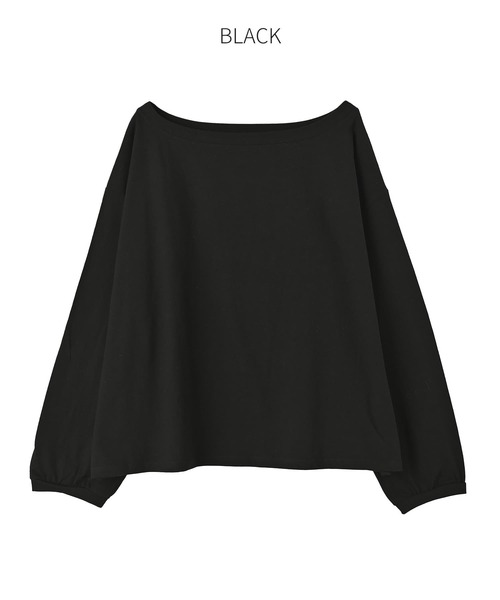 STYLE DELI（スタイルデリ）の「綿100ボートオフショルトップス（Tシャツ/カットソー・レディース・ホワイト/ブラック・FREE）」の21枚目の写真