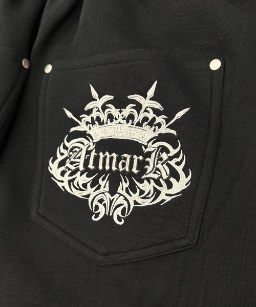 ATMARK(アットマーク)の「《2サイズ展開 / UNISEX 》トライバルクラウン スウェットバレルパンツ ボンディング(スウェットパンツ・メンズ・グレー/ブラック/ホワイト・M/L)」の15枚目の写真