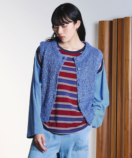 ROSE BUD(ローズバッド)の「TAPE YARN VEST(ベスト・レディース・ライトイエロー/ブルー・ONE SIZE)」の12枚目の写真