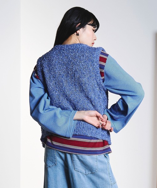 ROSE BUD(ローズバッド)の「TAPE YARN VEST(ベスト・レディース・ライトイエロー/ブルー・ONE SIZE)」の10枚目の写真
