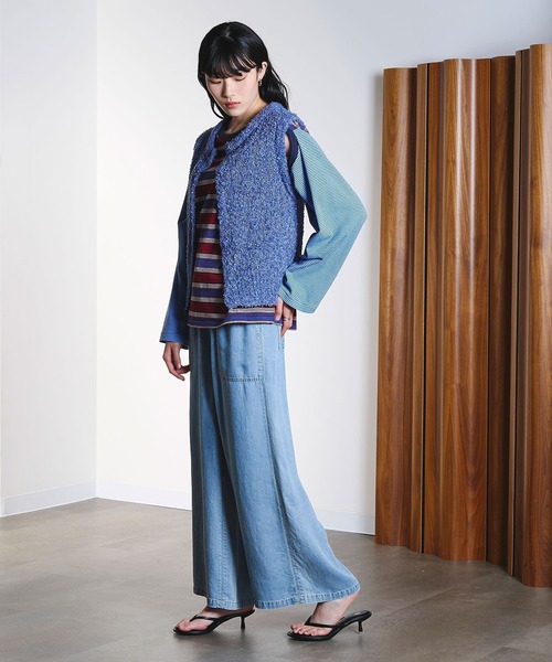 ROSE BUD(ローズバッド)の「TAPE YARN VEST(ベスト・レディース・ライトイエロー/ブルー・ONE SIZE)」の7枚目の写真