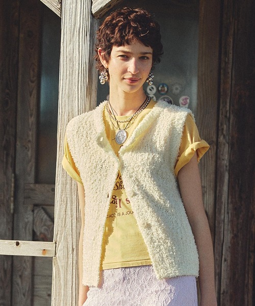 ROSE BUD(ローズバッド)の「TAPE YARN VEST(ベスト・レディース・ライトイエロー/ブルー・ONE SIZE)」の13枚目の写真