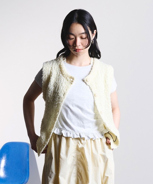 ROSE BUD(ローズバッド)の「TAPE YARN VEST(ベスト・レディース・ライトイエロー/ブルー・ONE SIZE)」の17枚目の写真