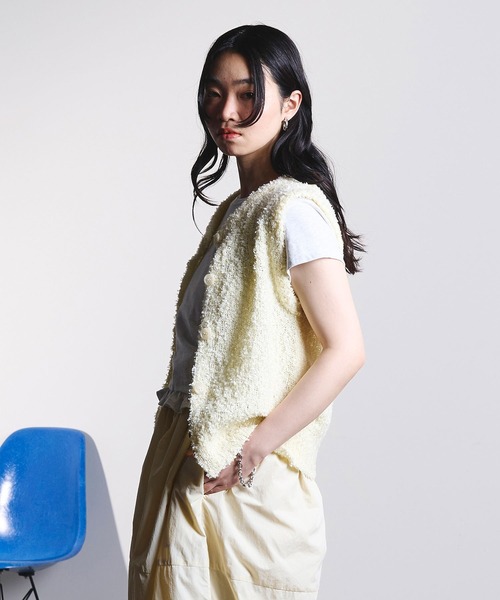 ROSE BUD(ローズバッド)の「TAPE YARN VEST(ベスト・レディース・ライトイエロー/ブルー・ONE SIZE)」の18枚目の写真