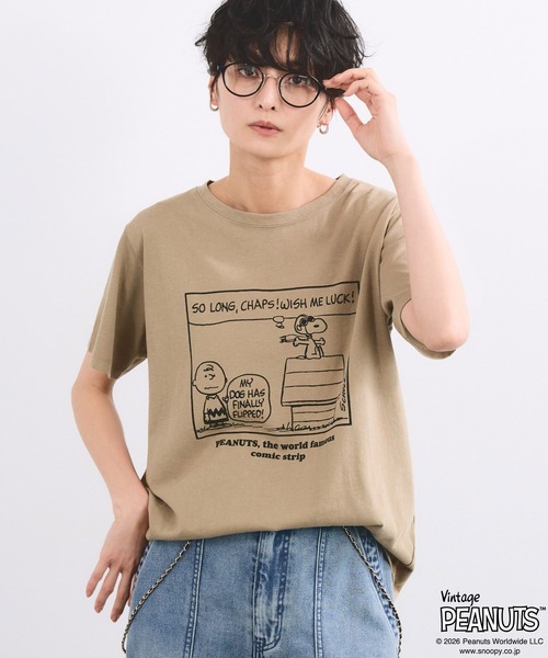 Vintage PEANUTS（ビンテージピーナッツ）の「BARNYARDSTORM / スヌーピー / プリントT（Tシャツ/カットソー・レディース・ホワイト/ベージュ・FREE）」の8枚目の写真