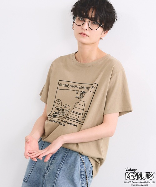 Vintage PEANUTS（ビンテージピーナッツ）の「BARNYARDSTORM / スヌーピー / プリントT（Tシャツ/カットソー・レディース・ホワイト/ベージュ・FREE）」の9枚目の写真