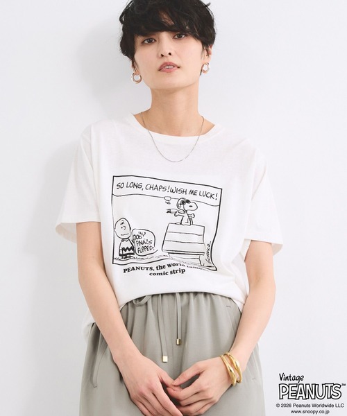 Vintage PEANUTS（ビンテージピーナッツ）の「BARNYARDSTORM / スヌーピー / プリントT（Tシャツ/カットソー・レディース・ホワイト/ベージュ・FREE）」の3枚目の写真