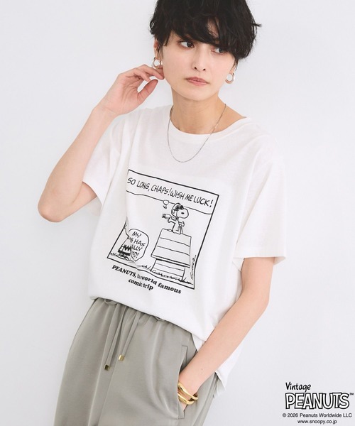Vintage PEANUTS（ビンテージピーナッツ）の「BARNYARDSTORM / スヌーピー / プリントT（Tシャツ/カットソー・レディース・ホワイト/ベージュ・FREE）」の4枚目の写真
