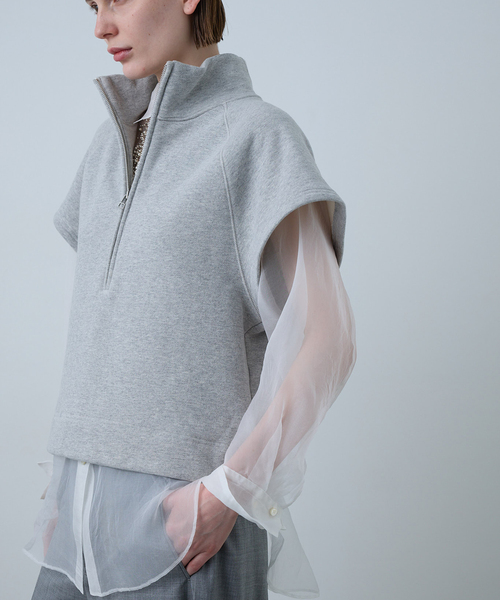 CALMER（カルメール）の「SILK ORGANDIE SIHRT / シルクオーガンジーシャツ（シャツ/ブラウス・レディース・ホワイト/ブルー系その他・FREE）」の3枚目の写真