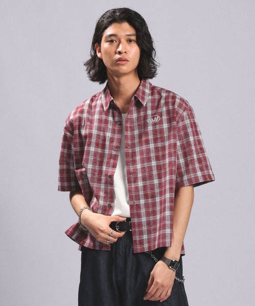 RAGEBLUE(レイジブルー)の「Crown Stitch Check Short shirt/クラウン刺繍ショート丈チェックシャツ(シャツ/ブラウス・メンズ・ダークブラウン/ブラック/ワインレッド・LARGE/MEDIUM)」の20枚目の写真