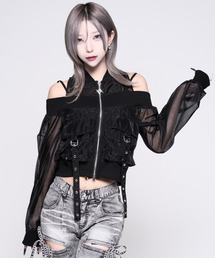 REFLEM（レフレム）の「『REFLEM/レフレム』オフショルクロップドシアーブルゾン（ブルゾン）」
