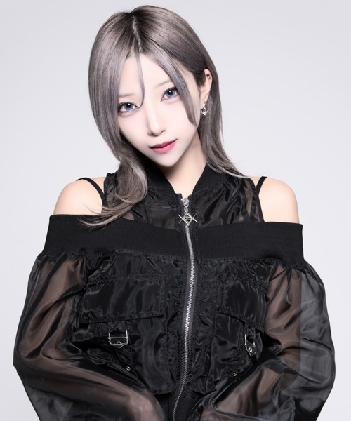 REFLEM(レフレム)の「『REFLEM/レフレム』オフショルクロップドシアーブルゾン(ブルゾン・レディース・ブラック/A・M/S)」の12枚目の写真