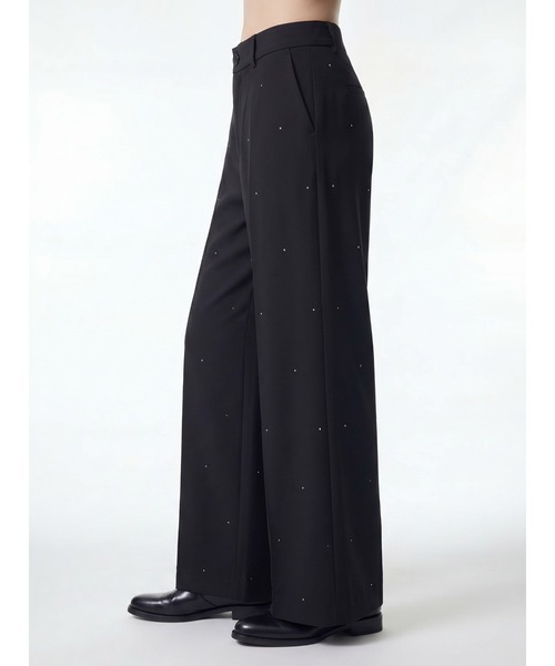 TAJEN:T（タジェント）の「【TAJEN:T】RHINESTONE DOUBLE WAIST SLACKS/ラインストーンダブルウエストスラックス（スラックス・レディース・グレー/ブラック・2/1）」の17枚目の写真