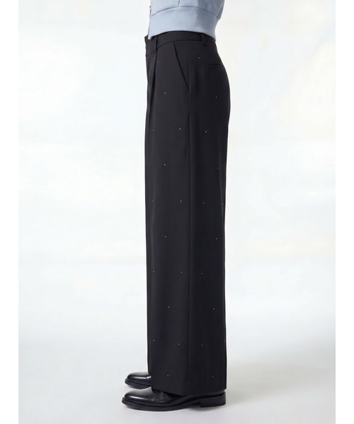 TAJEN:T（タジェント）の「【TAJEN:T】RHINESTONE DOUBLE WAIST SLACKS/ラインストーンダブルウエストスラックス（スラックス・レディース・グレー/ブラック・2/1）」の16枚目の写真